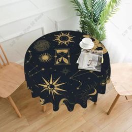 Table Cloth Sun And Moon Retro Tablecloth Astronomy Witch Beautiful Cover Kitchen Printed Protection Polyester