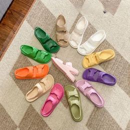 Casual Shoes Slip-on Thickened Sandals Soft Comfortable And Non-slip Korean Style Outdoor Flat Beach With A Poop Feeling