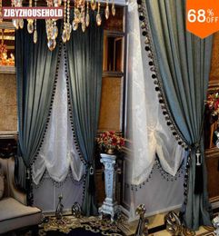 blackout thick solid Velvet Curtain Pure Color Luxury For BedRoom Black out luxurious Drapery door bead curtains beaded curtain 212327334