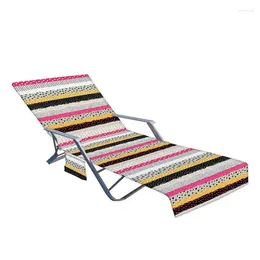 Chair Covers Beach Lounge Cover Mat Towel Summer Swimming Pool Cool Bed Garden Sunbath Lazy Lounger With Side Pockets