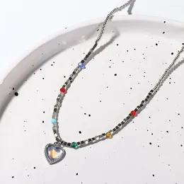 Chains Fashion Moonlight Love Necklace Exquisite Simple Design Heart Pendant Sense Advanced