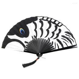 Decorative Figurines Silk Folding Dance Fan Portable Vintage Lady Japanese Anime Cosplay Carp Fans Summer Bamboo Abanicos Para Boda