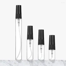 Storage Bottles 2ml/3ml/5ml/10ml Black Transparent Mini Perfume Dispenser Bottle Portable Simple Sample Glass Trial Packaging