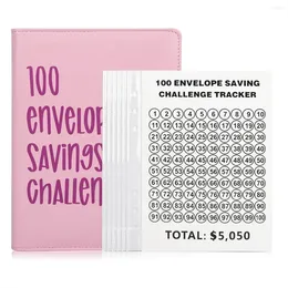 Gift Wrap 100 Envelope Savings Challenge Binder Budget Money Saving Wallet Book Pink