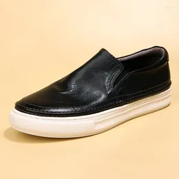 Casual Shoes Slip On Men Flats Male Comfortable Driving Fashion Breathable Genuine Leather Loafers Moccasins