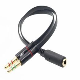 3.5mm TRRS Adapter 2 Male 1 Female Mini 3.5mm Jack 4 Pin Splitter Stereo Audio Microphone Flat Cable Socket To 2 3pin Connector