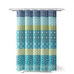 Shower Curtains Bohemian Washable Bath Curtain Easy Installation Retro Print For Bathhouse Shared Apartment