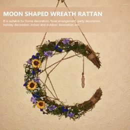 Decorative Flowers Rattan Garland Wreath Frame DIY Accessory Vine Christmas Making Rings Moon Shaped