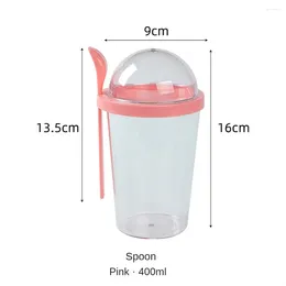 Dinnerware Portable Milk Slimming Cup Double Layer Up And Down Reusable Modern Style Fresh Colors Lunch Box Plastic Wet Separation