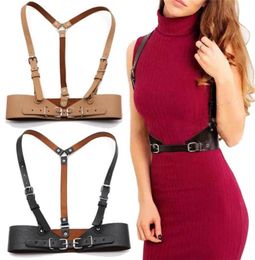 Belts Women Waist Belt Punk Harajuku Adjustable Faux PU Leather Straps Body Harness Lightweight To Wear6648917