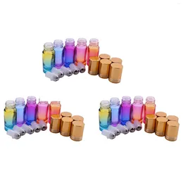 Storage Bottles 15Pcs 5Ml Thick Glass Essential Oil Empty Parfum Roller Ball 5 Colours Bottle With Gold Cover