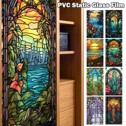 Window Stickers European Style Privacy Film Colorful For Glass Windows Stained Home And Bathroom