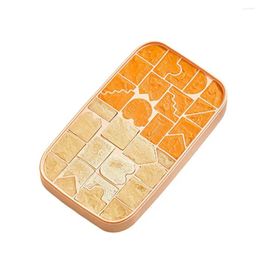 Baking Moulds Spill-resistant Ice Cubes Molds Silicone Tray Mold With Lid For Building Block Easy Coffee