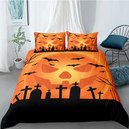 Bedding Sets 3D Halloween Pumpkins Design Duvet Cover Quilt Covers Pillow Cases Full Twin Single Size Custom