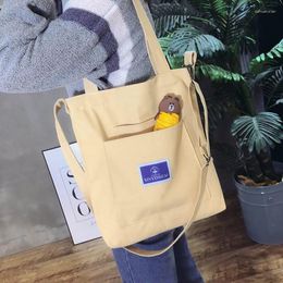 Shopping Bags Women Canvas Tote Ladies Casual Shoulder Bag Foldable Beach Cotton Cloth Female Handbag