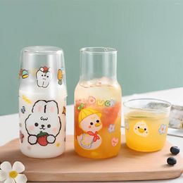 Wine Glasses Glass Cup Heat-resistant Water Pitcher And Set Transparent Tea Juice Milk Ice Coffee Drinkware Mug Home