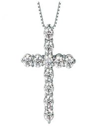 Shining Diamond Stone Pendants Necklace Jewelry Platinum Plated Men Women Lover Gift Couple Religious Jewelry8302357
