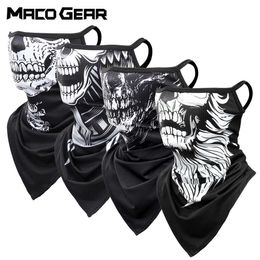 Fashion Face Masks Neck Gaiter Mens Summer Skull Shoulder Strap Ear Triangle Mask Bicycle Hunting Hiking Fishing Skiing Sports Outdoor Warmth Scarf Q240510