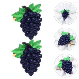 Table Cloth 2 Pcs Napkin Ring Rings Decor Wedding Buckles Hawaiian Fruits Gold Holiday Manual Holder Christmas