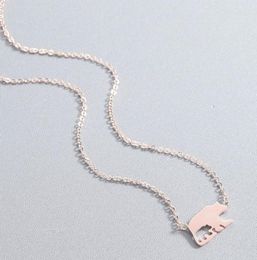 necklace women stainless steel simple Polar bear Choker chain necklace Steel fashion rose gold boho jewelry on the neck9253077