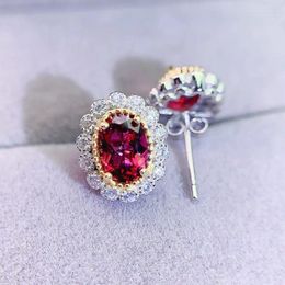 Stud Earrings Per Jewellery Natural Real Red Garnet Earring Oval Style 5 7mm 1ct 2pcs Gemstone 925 Sterling Silver Fine L243108