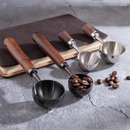 Coffee Scoops 15ml/30ml Walnut Wooden Measuring Spoon Scoop Beans Bar Kitchen Home Baking Tool Cup For