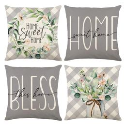 Pillow Spring Flowers Covers For Home Decor Cute Dwarf Throw Pillowcase Linen Printed Case
