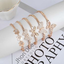 IPMIN Jewelry Popular Crystal Zircon Gold Plated Gold Plated butterfly Bracelet for women