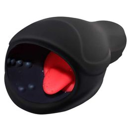 Sex toy massager Artificial Cunt Vibrator Penis Delay Trainer Massager Tongue Licking Automatic Oral Climax Ass Stimulator Toys Me7675783