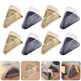 Take Out Containers 40pcs Triangle Cake Slice Boxes Plastic Cheesecake Cupcake Packaging Dessert Wedding Party Supplies