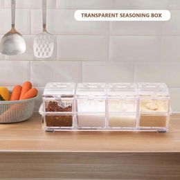 Storage Bottles Sugar Bowl Salt Shaker Seasoning Container Kitchen Supplies Multi-grid Transparent And Pepper Bottle Spice Boxes