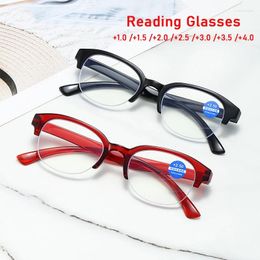 Sunglasses Fashion Half Frames Women Reading Glasses Men Anti Blue Light Blocking Presbyopic Optical Eyeglasses Diopter 1.5 2.5 3.5 4.0