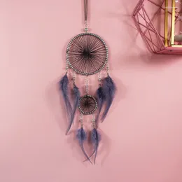 Decorative Figurines Home Decoration Dream Catcher With Lights Feathers Hand-Woven Ornaments Birthday Graduation Gift Wall Hanging Decor For