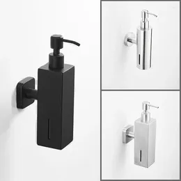 Liquid Soap Dispenser 304 Stainless Steel El Matte Black Hand Bottle Bathroom Shower Gel Box Shampoo Holder Wall Hanging