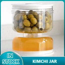 Storage Bottles Home Pickles Hourglass Sealed Jar Wet Dispenser And Separator Container For Dry Olives Cucumber Food Juice