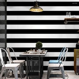 Wallpapers Black And White Vertical Stripes Self-adhesive Wallpaper Modern Minimalist Stickers Bedroom Living Room Hair Salon