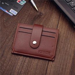 Wallets PU Leather Ultra-thin Bifold Business Pocket Purse Money Clips ID Card Case Men Coin Wallet Slim Holder