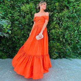 Party Dresses Catasdate Orange Evening Off Shoulder Women Elegant Cut Out Luxury Dress For Gala 2024 Vestidos