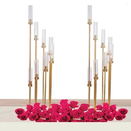 Candle Holders 10pcs) Metal Wedding 8 Arm Holder Gold Table Centerpiece Acrylic Candlestick AB0259