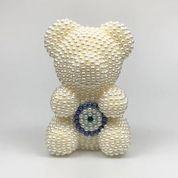 Decorative Flowers 2024 25cm Evil Eye Pearl Bear Creative Birthday Gifts For Kids Or Grilfriend Personality Handmade Artifact Foam Teddy