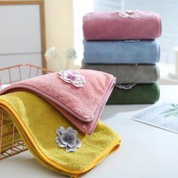 Towel 1Pc 35x75cm 3D Flower Embroidered Hanging Hand Coral Fleece Home Bathroom Lady Washcloth Wedding Party Gift