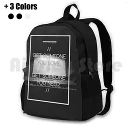 Backpack " Somebody Else Outdoor Hiking Riding Climbing Sports Bag The 1975 MaHealy Emo Music British