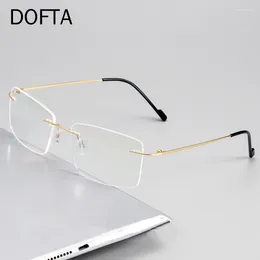 Sunglasses Frames DOFTA Alloy Rimless Myopia Glasses Frame Men Prescription Square Eyeglasses Women Frameless Optical Eyewear 5738