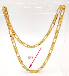 High quality 18 k Stamp Link Ltalian Figaro Chain Solid Gold AUTHENTIC FINISH Necklace 24 quot 8 600 mm Men and Women1838641