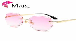 MARC WOMEN sunglasses MEN Gradient Brand Round shield Design Clear Metal Rimless eyewear Oculos UV4006203675