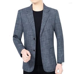 Men's Suits Spring Men Thin Casual Blazers Jackets Business Plaid Coats Quality Male Slim Clothing 4XL