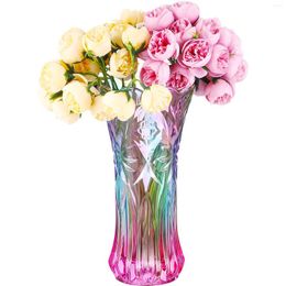 Vases Flower Vase Glass Rainbow Decorative Thickened Container Pot For Home Table Decor Wedding Gift