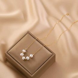 Pendant Necklaces Minar INS Fashion Baroque Freshwater Pearl Charm Necklaces For Women Real Gold Plated Copper Beads Strand Chokers Necklace