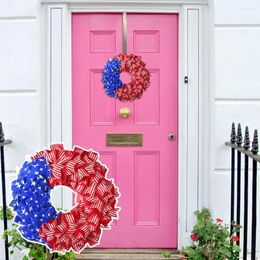Decorative Flowers Durable Holiday Wreath Cloth Independence Day Easy To Hang 4th Of July Garland Door Hanging