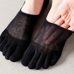 Women Socks Men's Non-slip Silicone Invisible Sock Elastic Five Finger Breathable Mesh Comfortable Summer Thin Sports Men